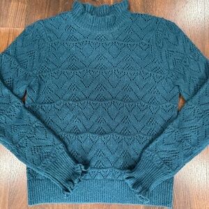 Sundance wool blend turtleneck sweater Green color Sz Small